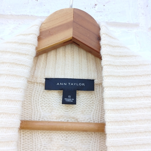 Ann Taylor Wool Alpaca Blend Cable Cardigan - Picture 2 of 5